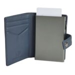 Aeronautica Militaite AM-260 Mag Wallet Δερμάτινο Πορτοφόλι  Καρτών RFID Μπλέ - Image 2
