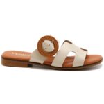 Eva Frutos Γυναικεία Δερμάτινα Σανδάλια 3007 Beige - Image 5