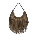 Γυναικεία Τσάντα ώμου Le Pandorine Arizona suede shoulder bag with taupe fringes 2626B08-76